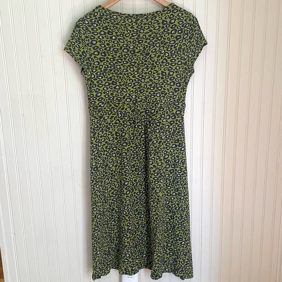 Boden Green Leopard Print Dress, size 12 - Picture 2 of 5